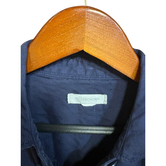 OUTERKNOWN S.E.A. Long Sleeve Navy Linen Cotton Blend Utility Jumpsuit - XS - Picture 3 of 13
